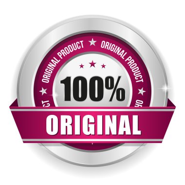 Mor yüz yüzde orijinal rozeti