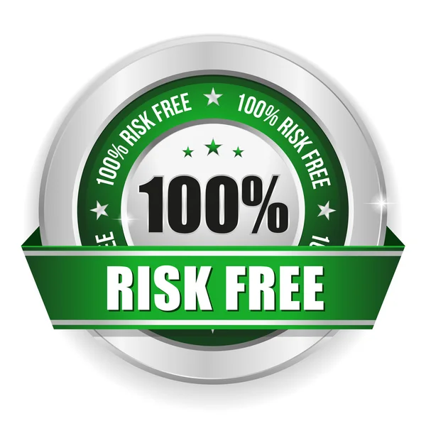 Hundred percent risk free badge — Stock Vector