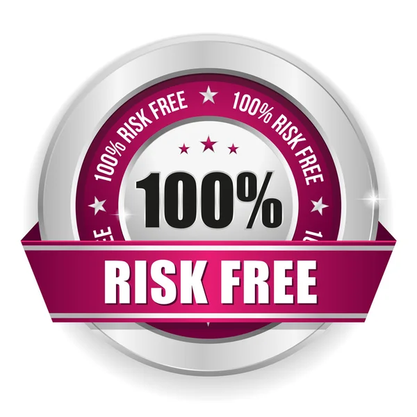 Hundra procent risk gratis badge — Stock vektor
