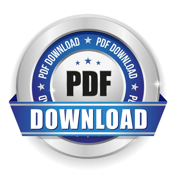 Emblema de download pdf azul —  Vetores de Stock