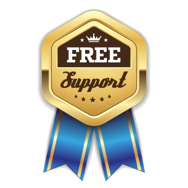 Gold free support badge clipart
