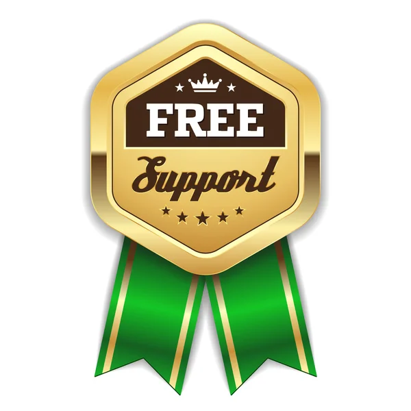 Badge de support gratuit or — Image vectorielle