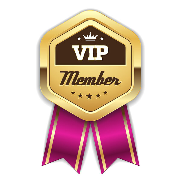 Gold vip member rosette