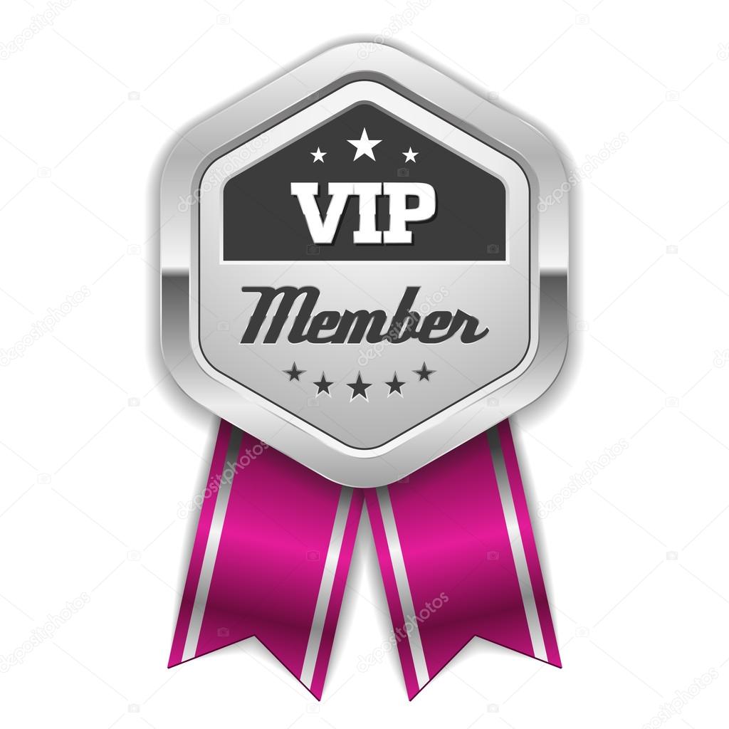 Silver vip member rosette