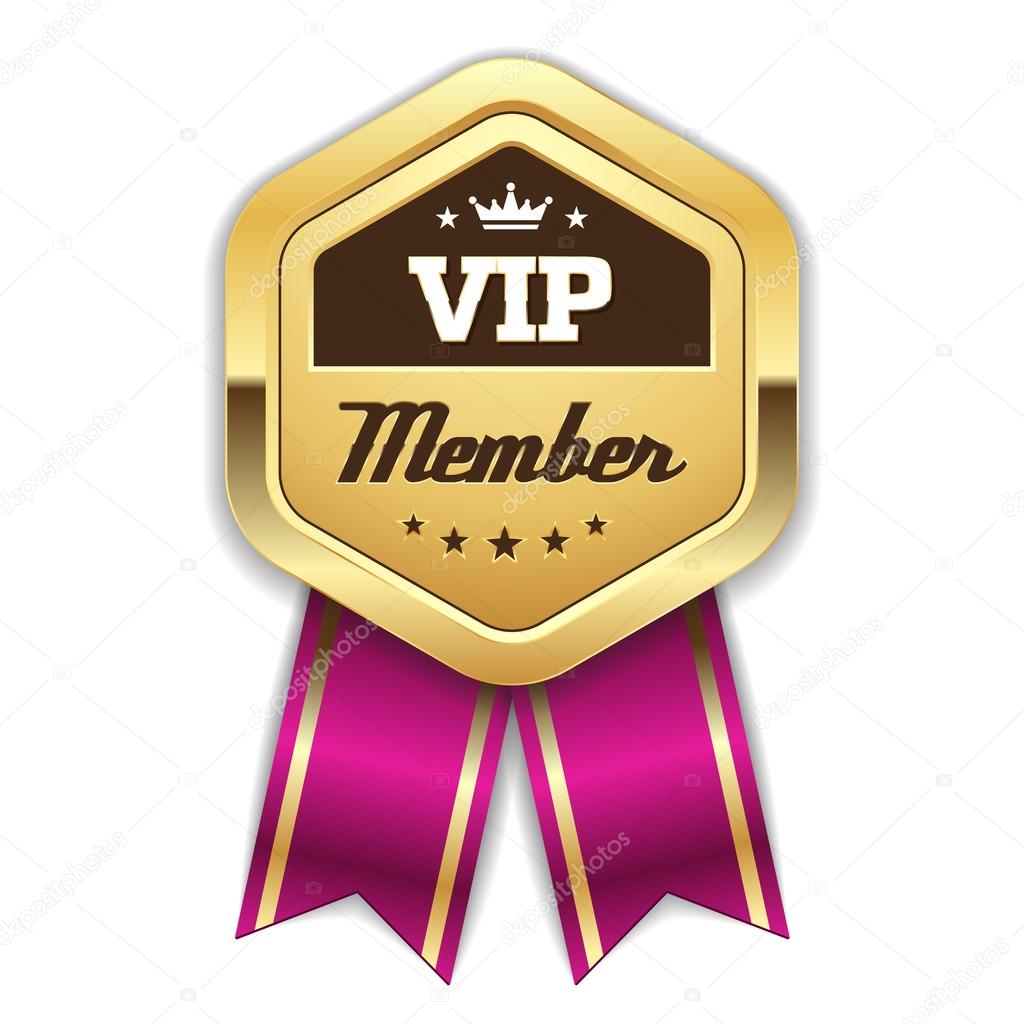 Gold vip member rosette