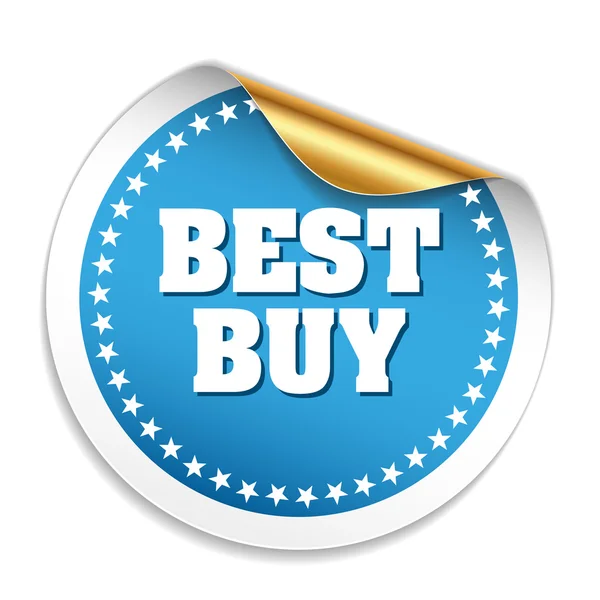 Blå bästa köp klistermärke — Stock vektor