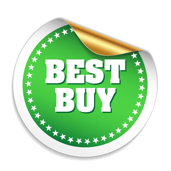 Green best buy sticker — Stock Vector