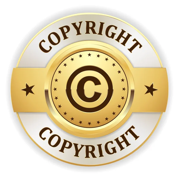 Emblema de direitos autorais ouro —  Vetores de Stock