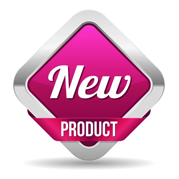 Vierkant nieuwe product knop — Stockvector