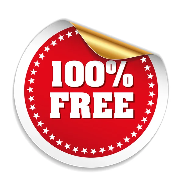 Pegatina 100% gratis — Vector de stock