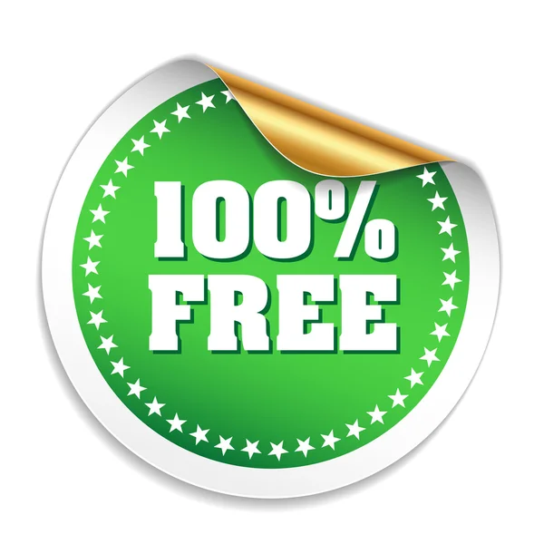 100 Percent Free Sticker — Stock Vector
