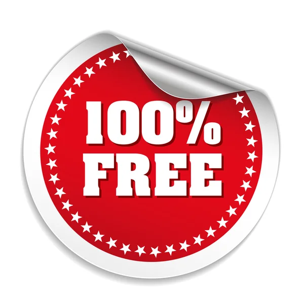 Autocollant 100 % gratuit rouge — Image vectorielle