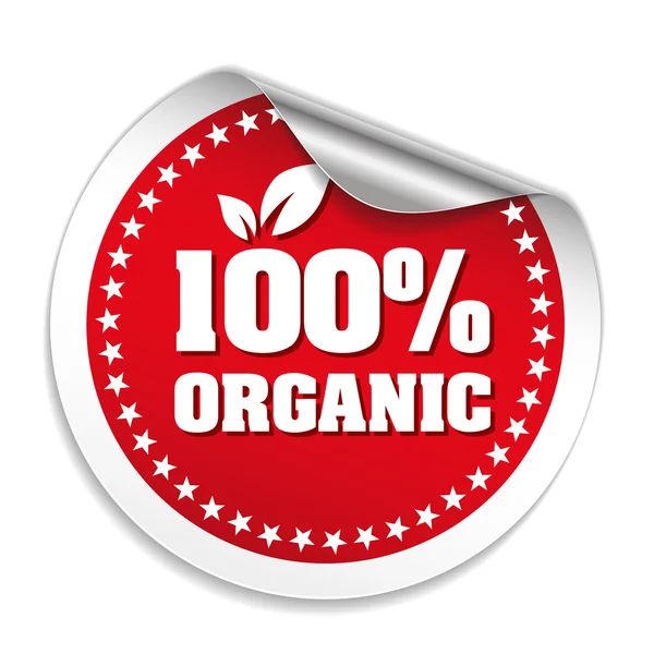 Red 100% adesivo orgânico — Vetor de Stock