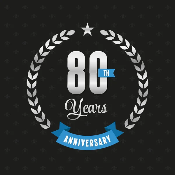 80 ans couronne anniversaire — Image vectorielle