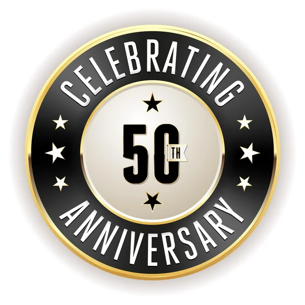 Black 50th anniversary badge — Stock Vector