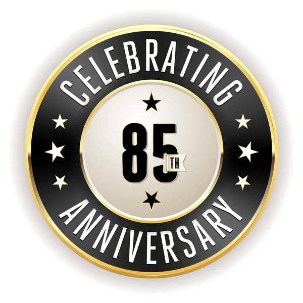 Badge 85e anniversaire noir — Image vectorielle