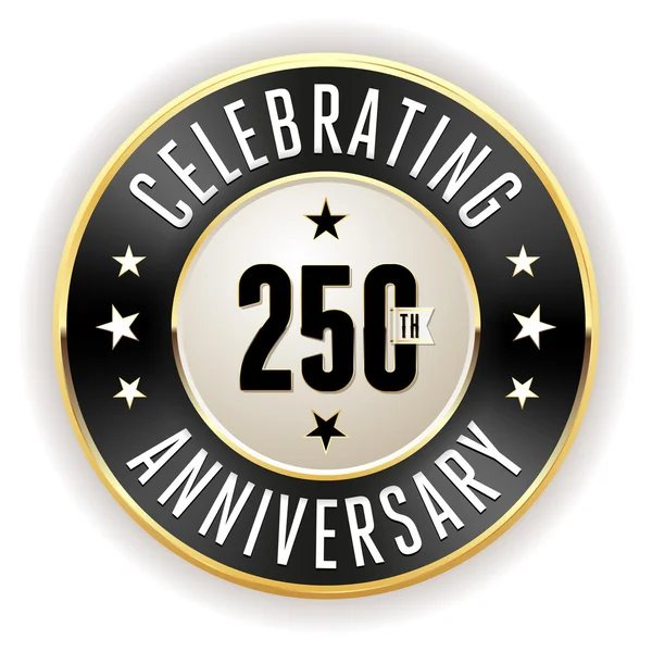 黒の生誕 250 周年記念バッジ — ストックベクタ