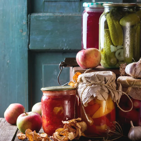 Assortment of preserved food — Stock Image Assortment of preserved food Stock Photo