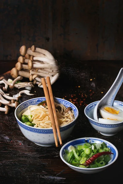 Asian soup ramen with feta cheese — Stock Image Asian soup ramen with feta cheese Stock Image