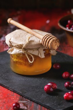 Honey and cranberries