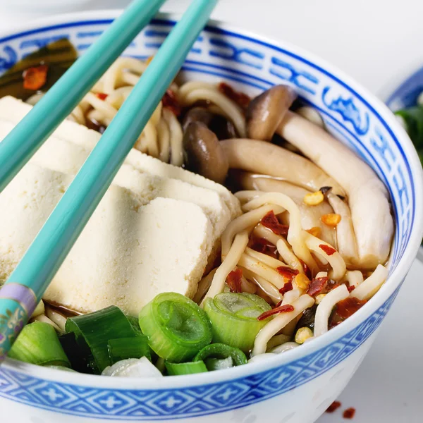 Asian soup ramen with feta cheese — Stock Image Asian soup ramen with feta cheese Royalty Free Stock Photos