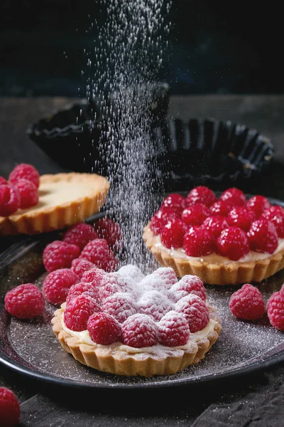 Tartaleta con frambuesas — Foto de Stock