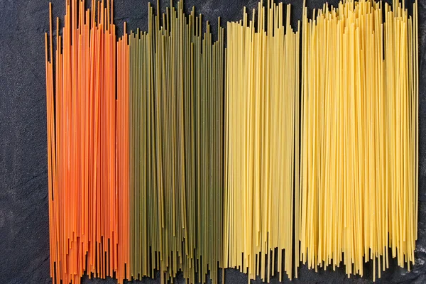 Dry colorful pasta spaghetti — Stok fotoğraf