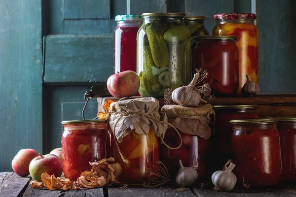 Assortment of preserved food — Stock Photo, Image