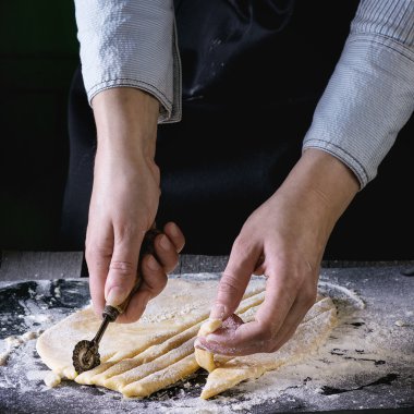 Rolled out dough for pasta