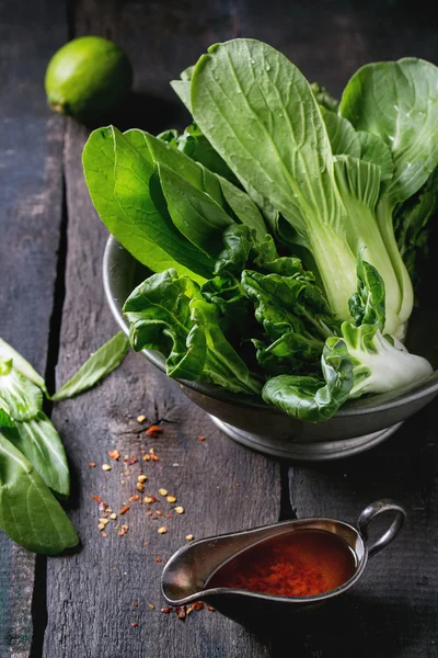 Assortment of raw bok choy — Stock Photo, Image