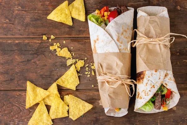 Tortilla's en nachos — Stockfoto