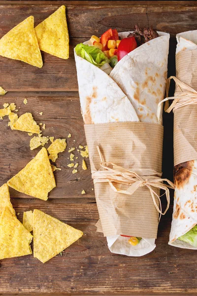 Tortilla's en nachos — Stockfoto