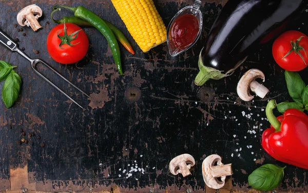 BBQ vegetables background — Stock Photo, Image