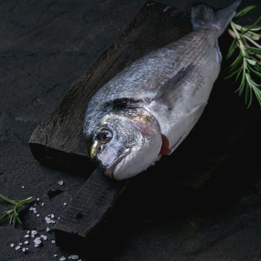 Otlar ile ham çipura balık