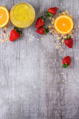 Sağlıklı bir kahvaltı ile gıda arka plan