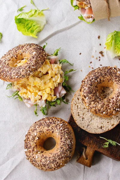 Teljes kiőrlésű bagel — Stock Fotó