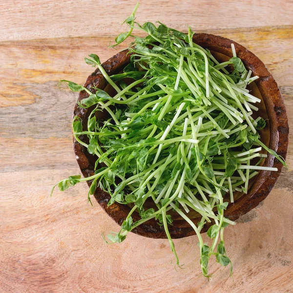 Schüssel mit Erbsensprossen — Stockfoto