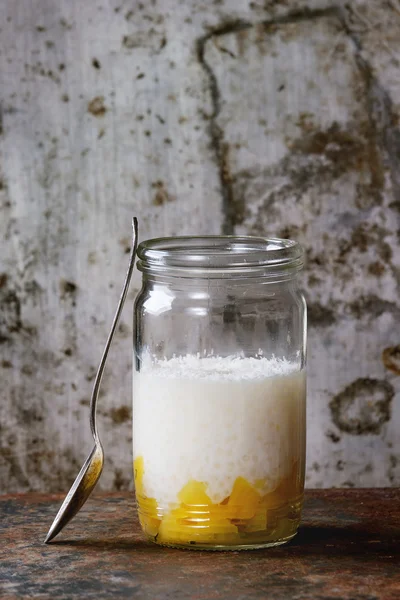 Десерт из тапиоки с манго — стоковое фото