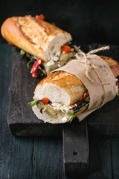 Sandwich de baguette vegetariano — Foto de Stock