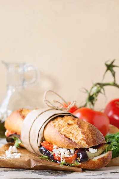 Sandwich de baguette vegetariano — Foto de Stock