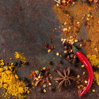 Chili biber ile baharatlı arka plan