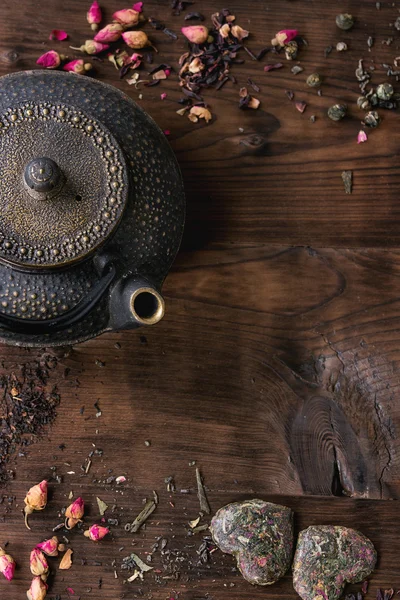 Surtido de té como fondo —  Fotos de Stock