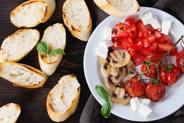 Bruschetta için malzemeler — Stok fotoğraf