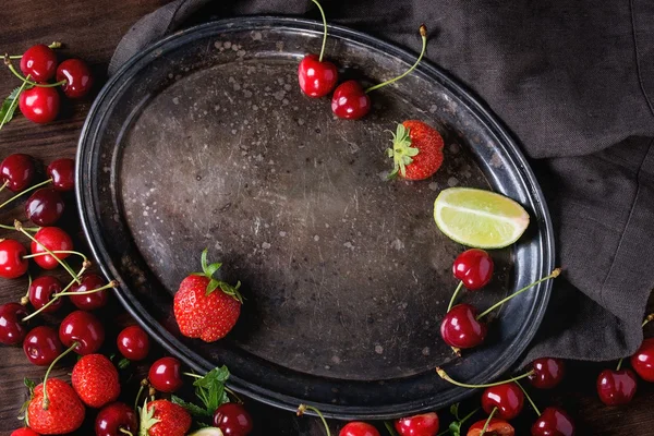 食品背景与浆果 — 图库照片