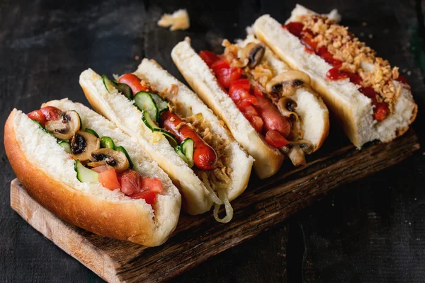 Surtido de hot dogs caseros — Foto de Stock