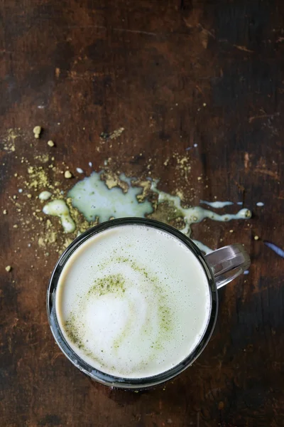 Matcha latte with milk — Stock Photo, Image