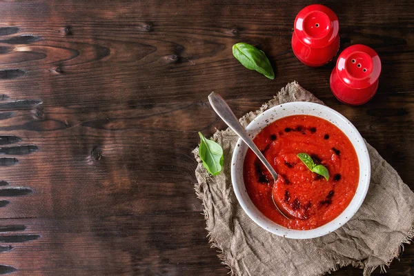 Tomato gazpacho soup — Stock Photo, Image