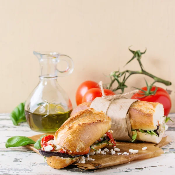 Sandwich de baguette vegetariano —  Fotos de Stock