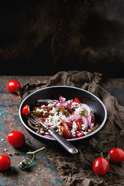 Tomates e salada de cebola — Fotografia de Stock