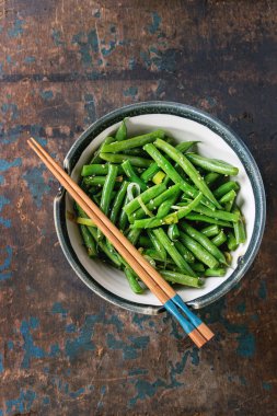 Kızarmış uzun fasulye